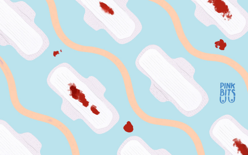 Illustration of organic cotton sanitary towels