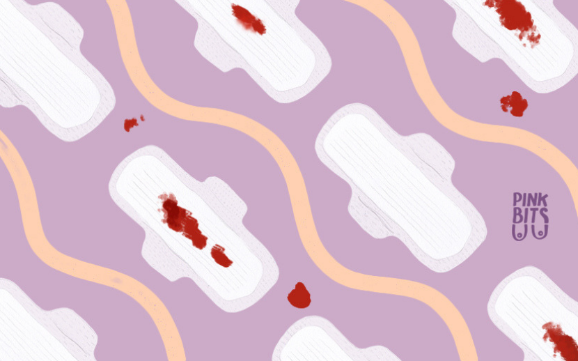 Illustration of organic cotton sanitary pads