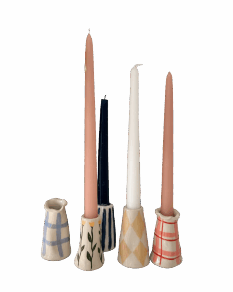 Handmade Stoneware Wonky Candle Holder