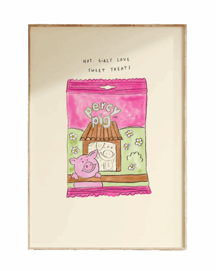 Percy Pig Print by Lauren Emmett