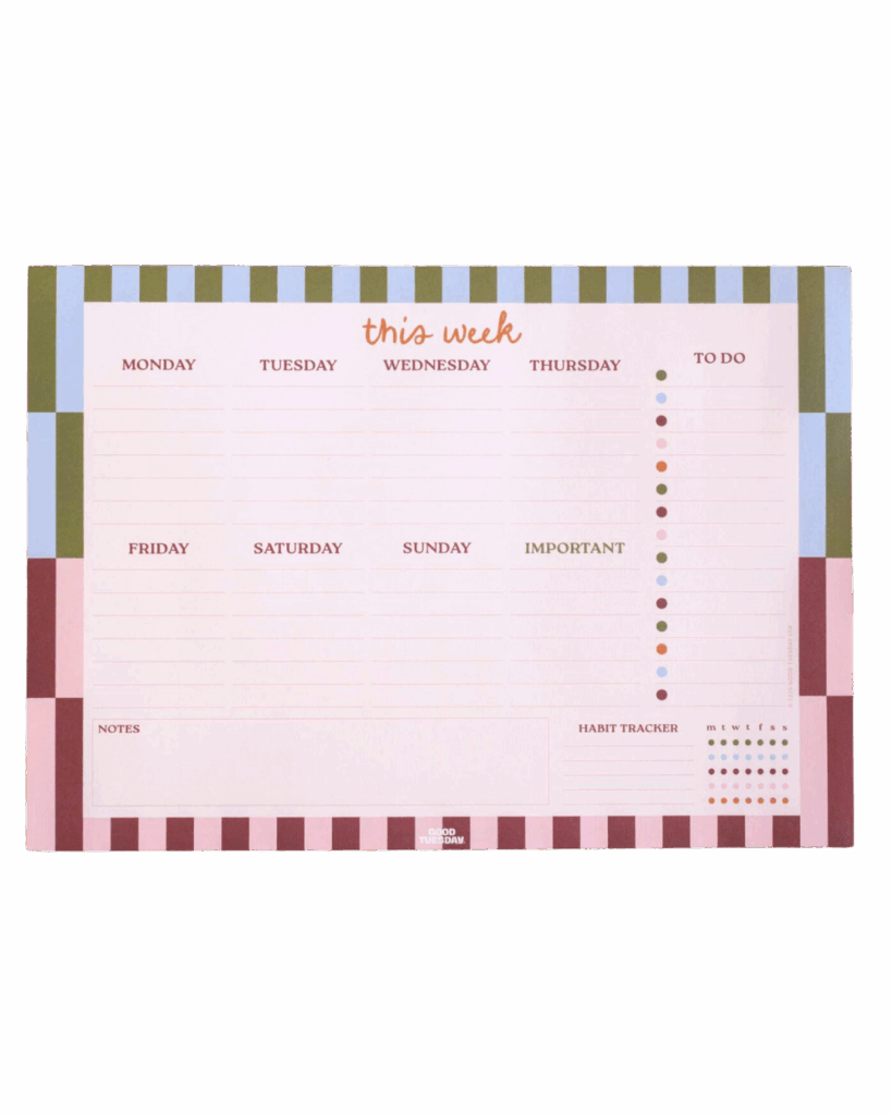 Good Tuesday Desk Planner